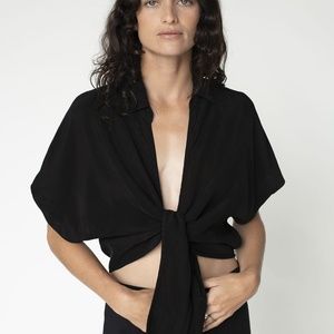 Cupro Front Tie Shirt